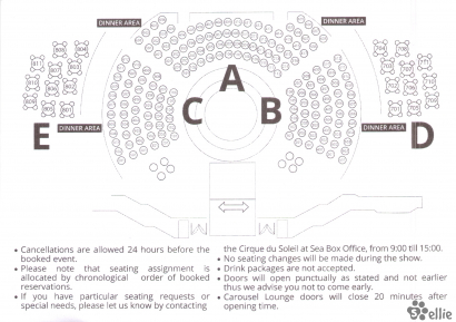 Cirque du Soleil | Choose A - avoid row 1 +2