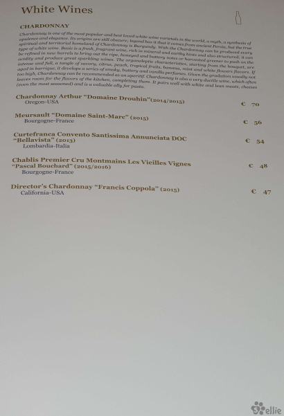 Yacht Club Wine List