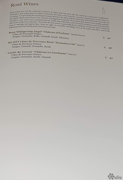 Yacht Club Wine List