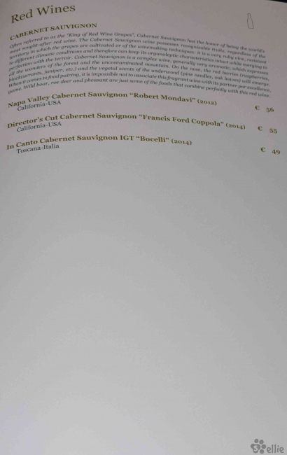 Yacht Club Wine List