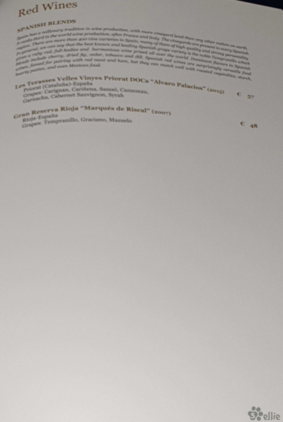 Yacht Club Wine List